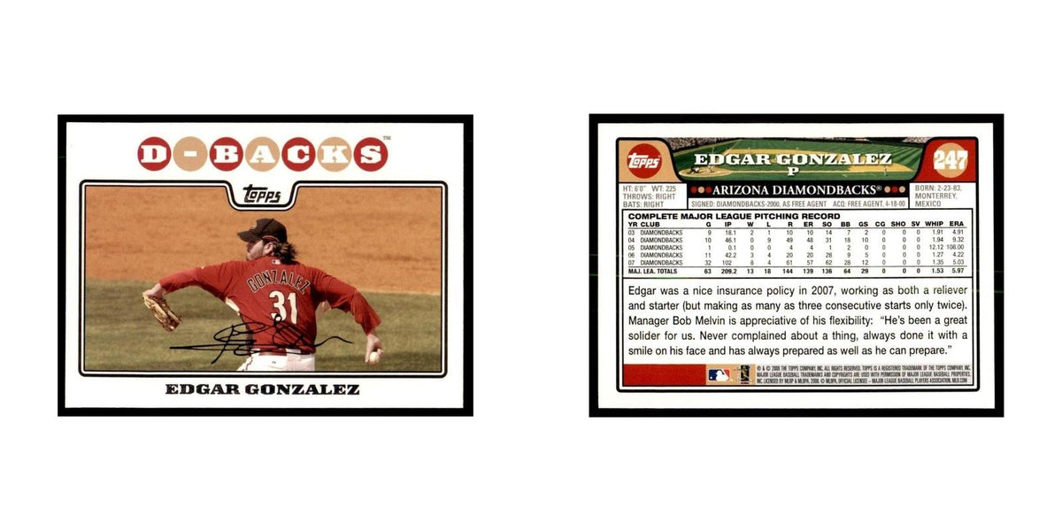 Edgar Gonzalez 2008 Topps #247 Baseball Cards Baseball Card NM