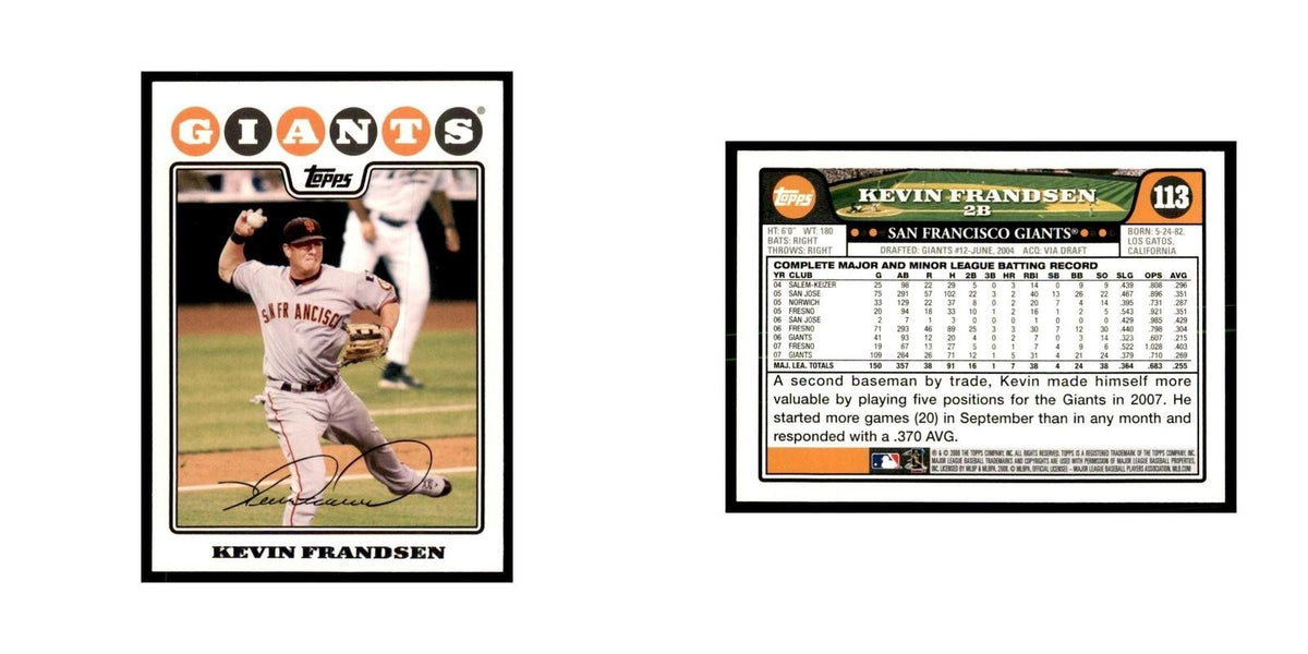 Kevin Frandsen 2008 Topps #113 Baseball Cards Baseball Card NM