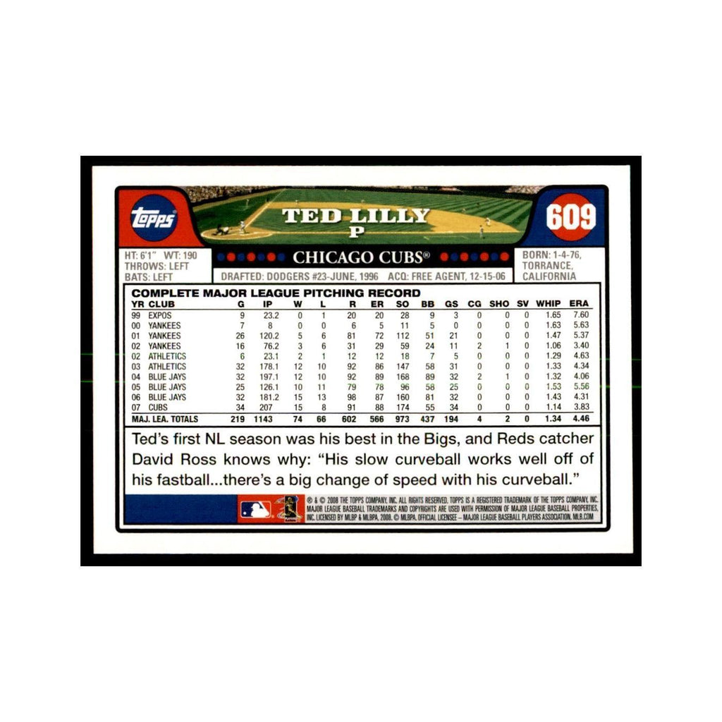 Ted Lilly 2008 Topps #609 Baseball Cards Baseball Card NM