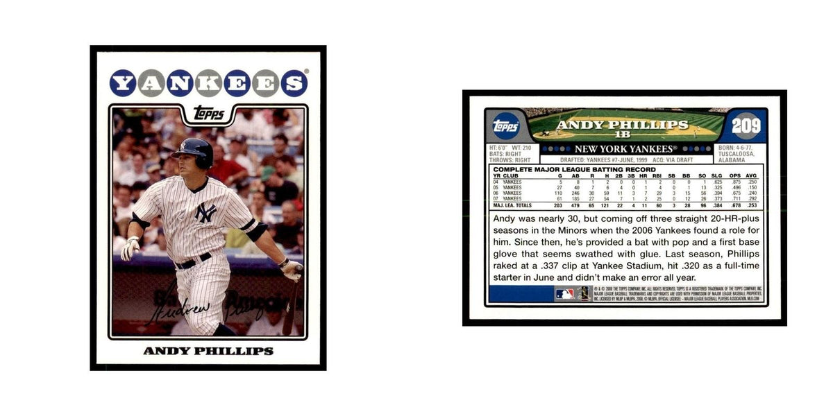 Andy Phillips 2008 Topps #209 Baseball Cards Baseball Card NM