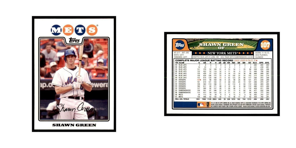 Shawn Green 2008 Topps #107 Baseball Cards Baseball Card NM