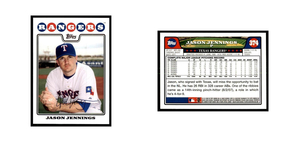 Jason Jennings 2008 Topps #374 Baseball Cards Baseball Card NM