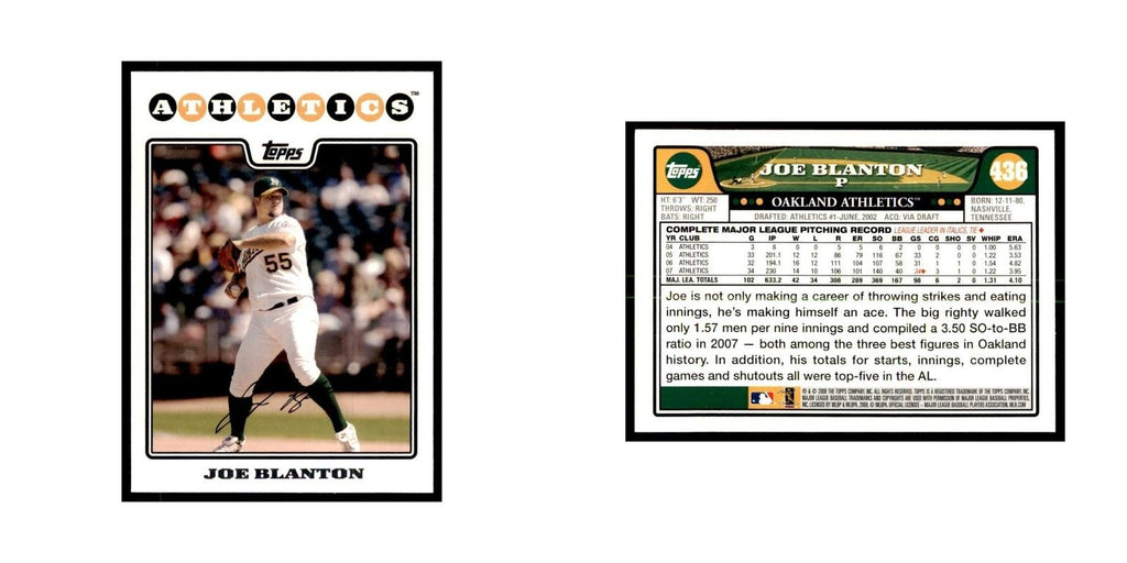 Joe Blanton 2008 Topps #436 Baseball Cards Baseball Card NM