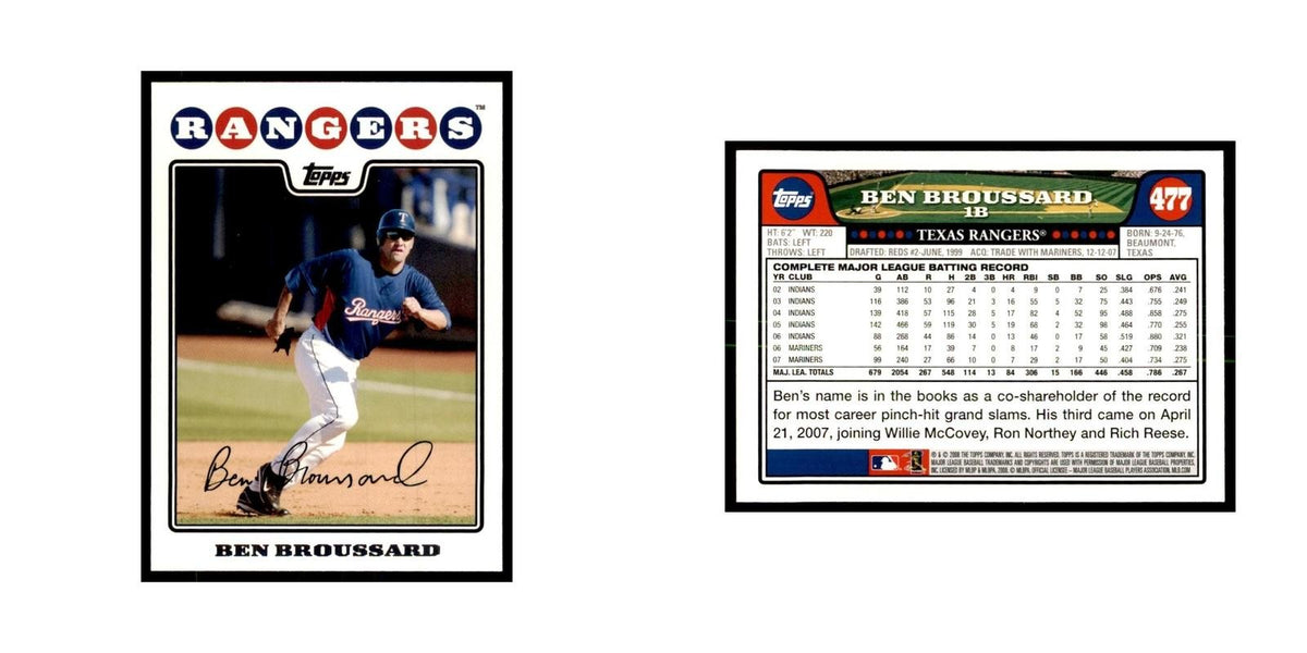 Ben Broussard 2008 Topps #477 Baseball Cards Baseball Card NM