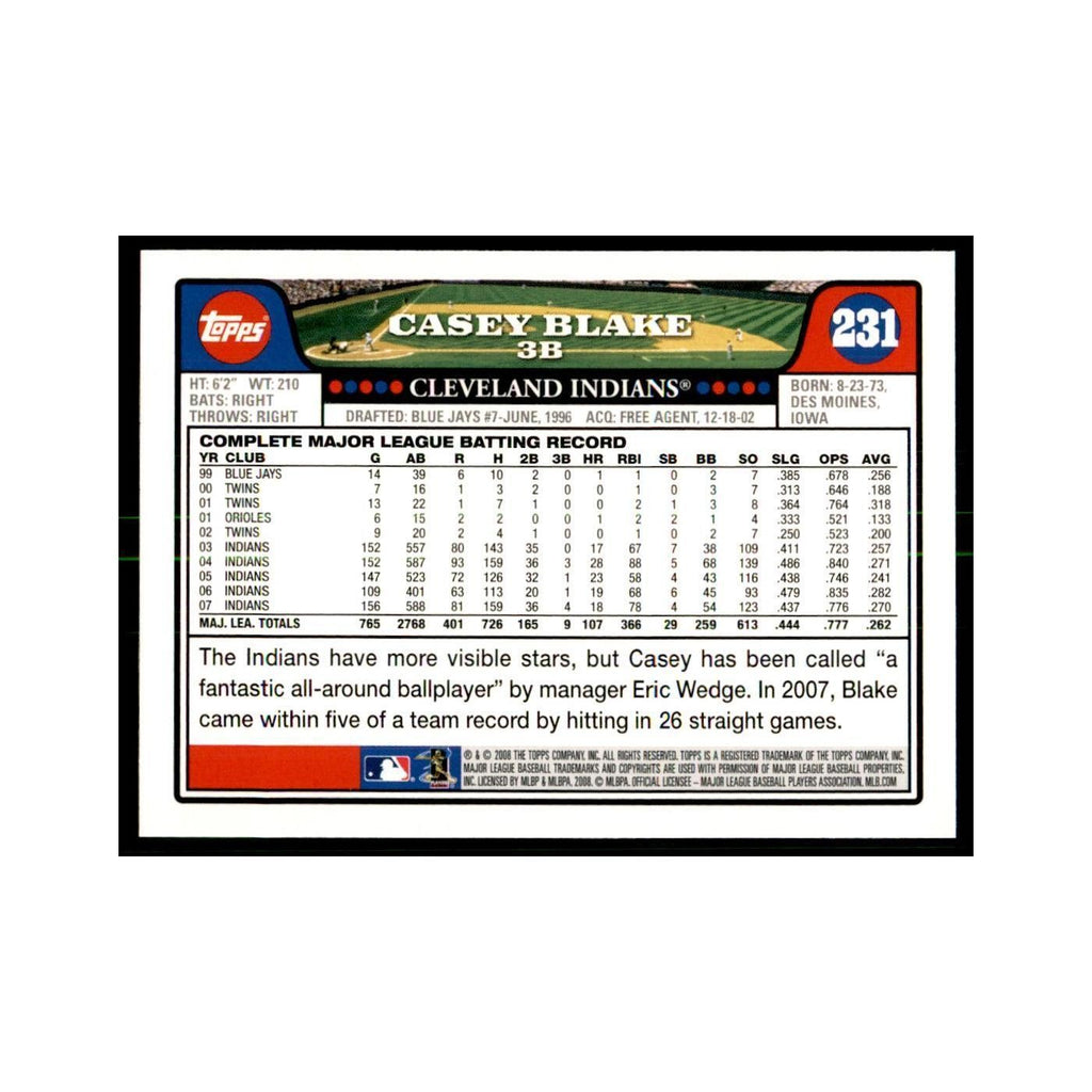 Casey Blake 2008 Topps #231 Baseball Cards Baseball Card NM