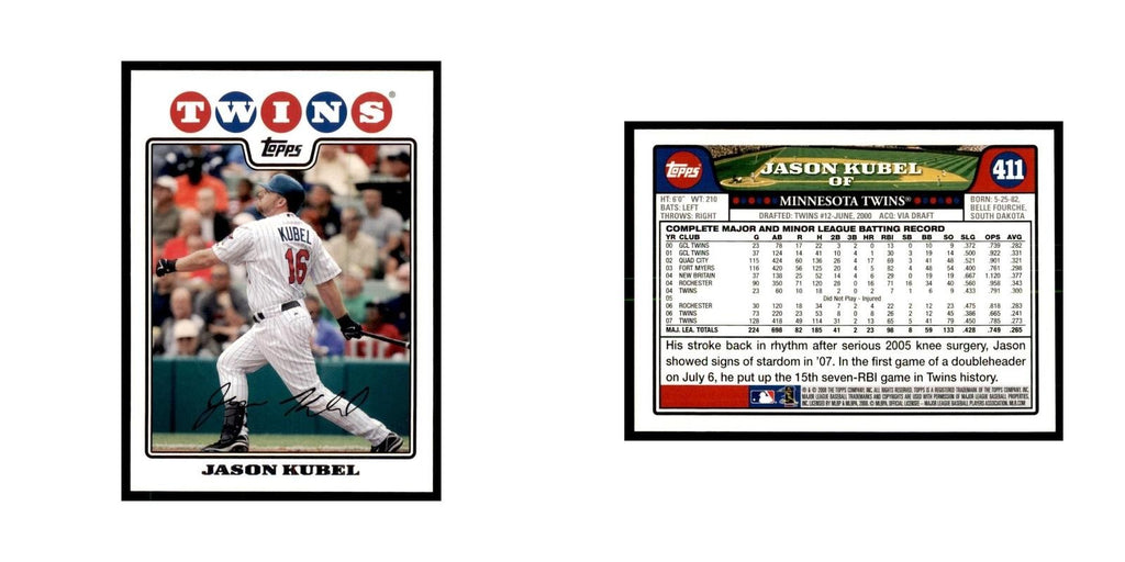 Jason Kubel 2008 Topps #411 Baseball Cards Baseball Card NM
