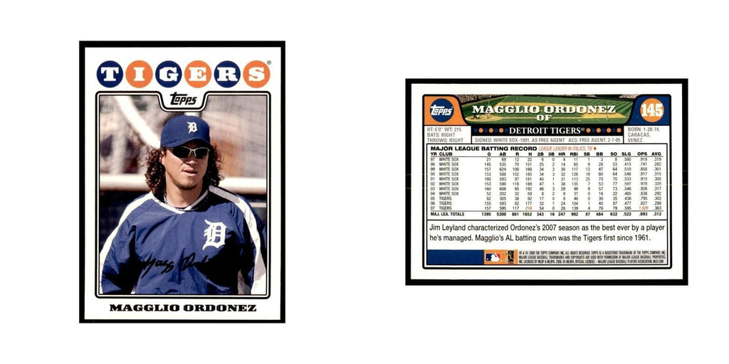 Magglio Ordonez 2008 Topps #145 Baseball Cards Baseball Card NM