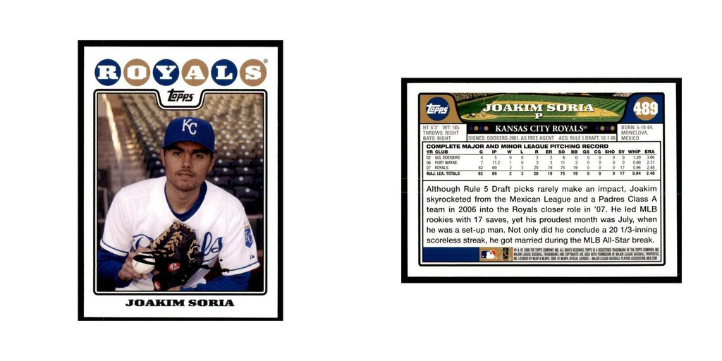 Joakim Soria 2008 Topps #489 Baseball Cards Baseball Card NM