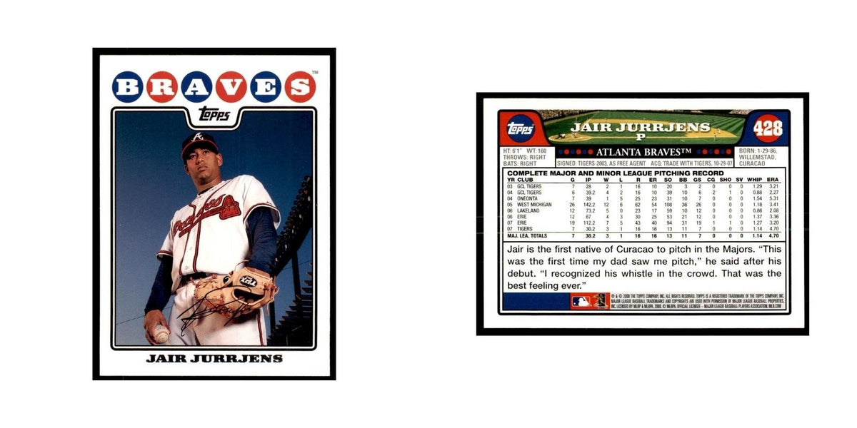 Jair Jurrjens 2008 Topps #428 Baseball Cards Baseball Card NM