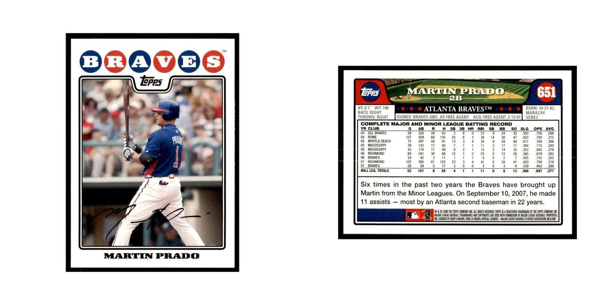 Martin Prado 2008 Topps #651 Baseball Cards Baseball Card NM