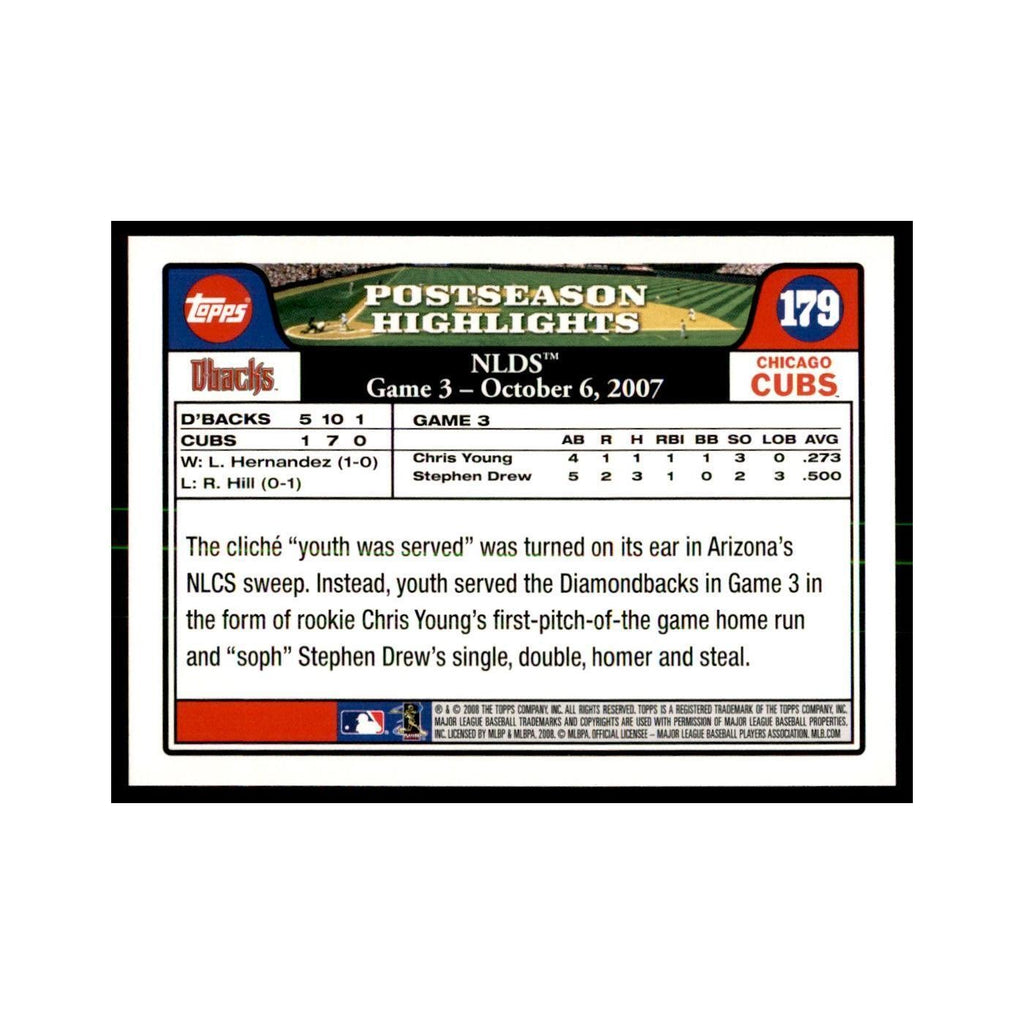 Chris Young 2008 Topps #179 Baseball Cards Baseball Card NM