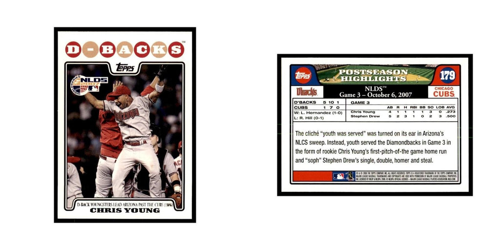 Chris Young 2008 Topps #179 Baseball Cards Baseball Card NM