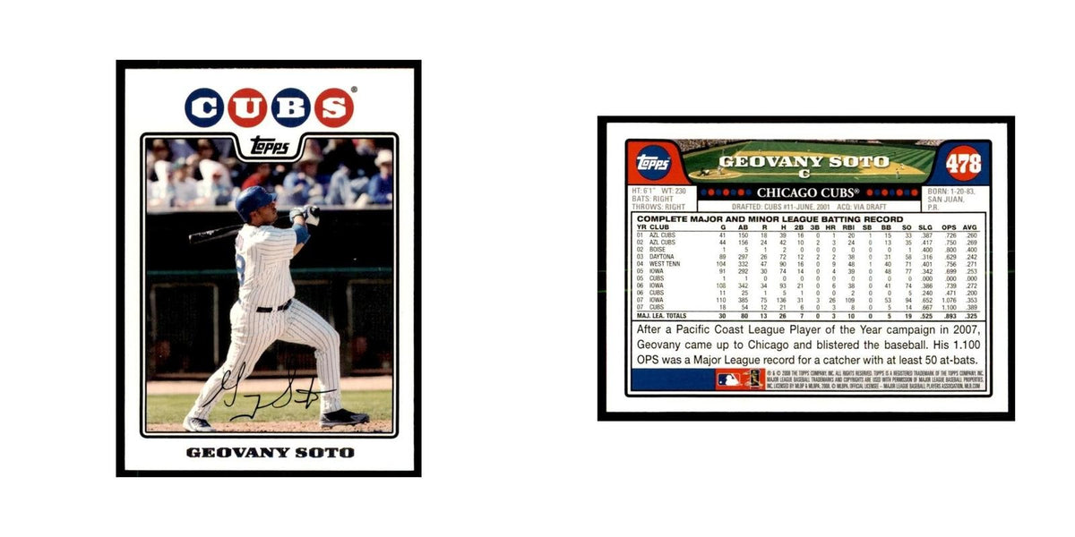 Geovany Soto 2008 Topps #478 Baseball Cards Baseball Card NM