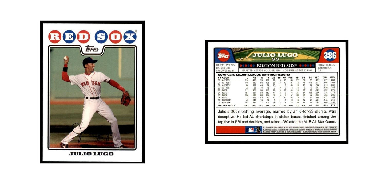 Julio Lugo 2008 Topps #386 Baseball Cards Baseball Card NM