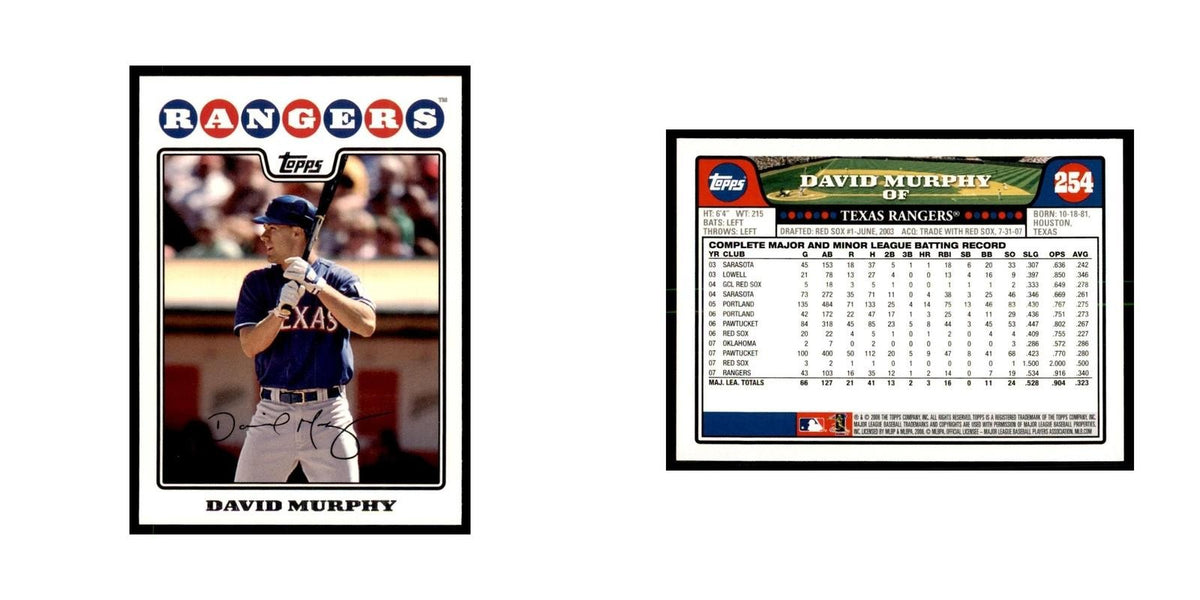 David Murphy 2008 Topps #254 Baseball Cards Baseball Card NM