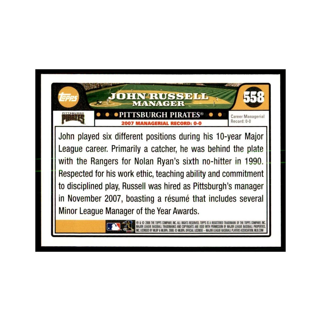 John Russell 2008 Topps #558 Baseball Cards Baseball Card NM