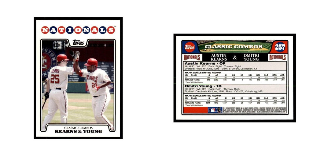 Austin Kearns Dmitri Young 2008 Topps #257 Baseball Cards Baseball Card NM