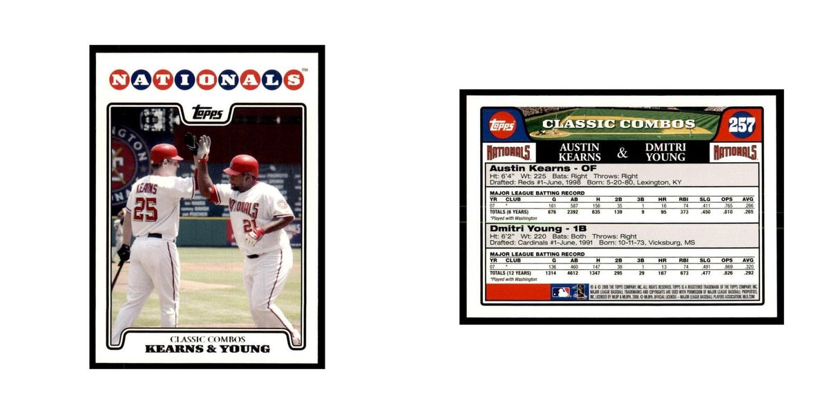 Austin Kearns Dmitri Young 2008 Topps #257 Baseball Cards Baseball Card NM