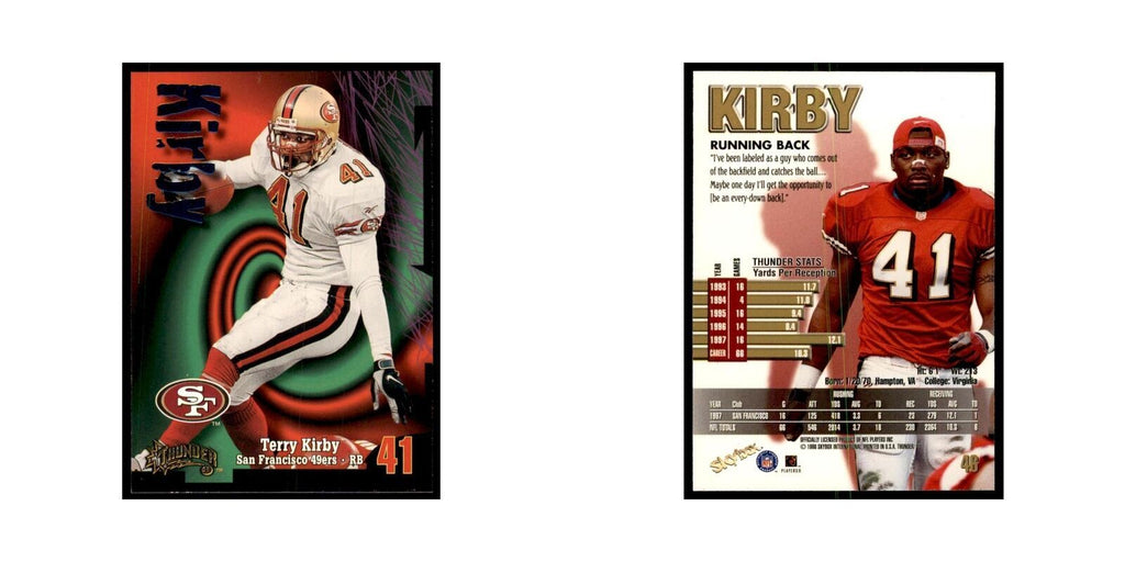 Terry Kirby 1998 SkyBox Thunder #48 Football Cards Football Card NM
