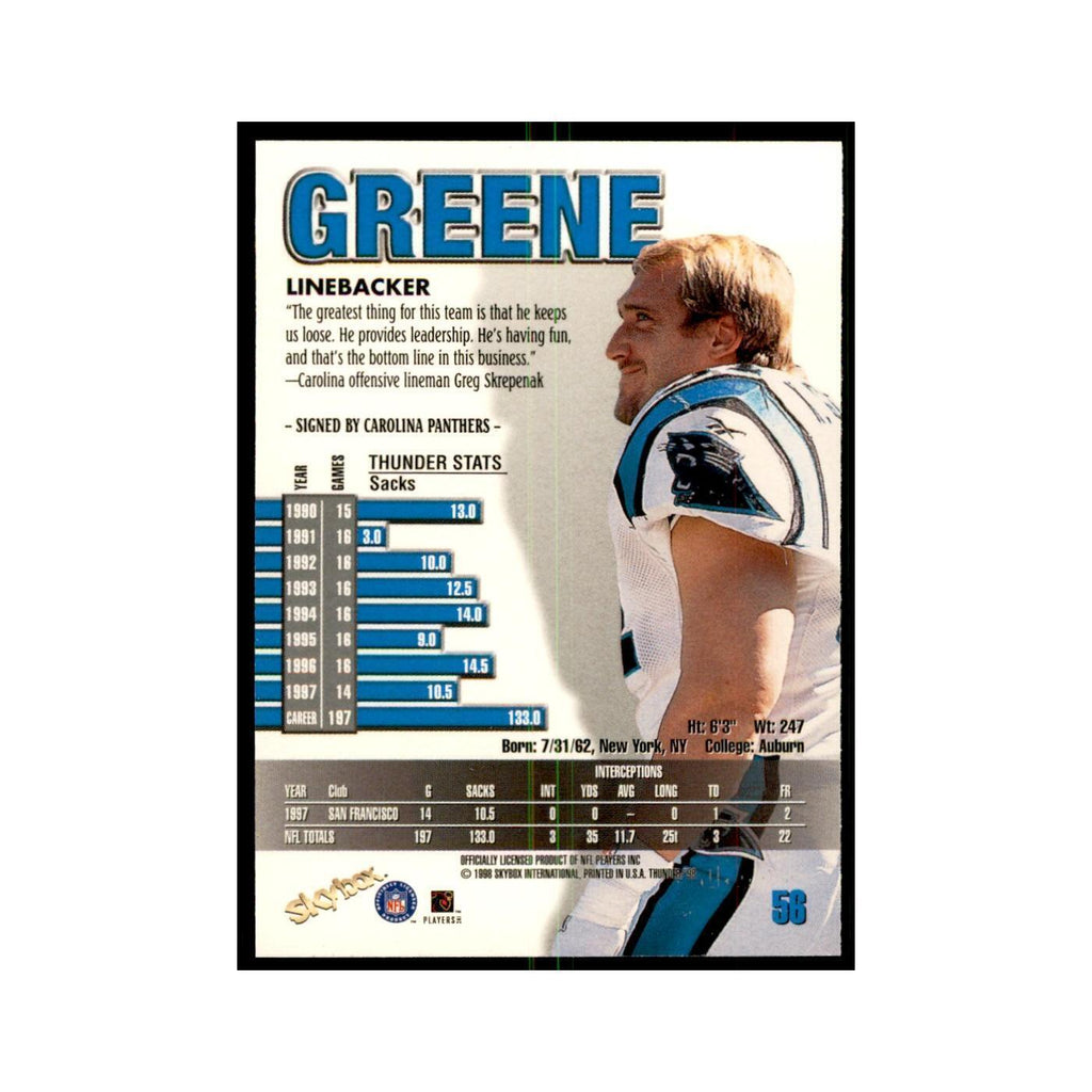 Kevin Greene 1998 SkyBox Thunder #56 Football Cards Football Card NM