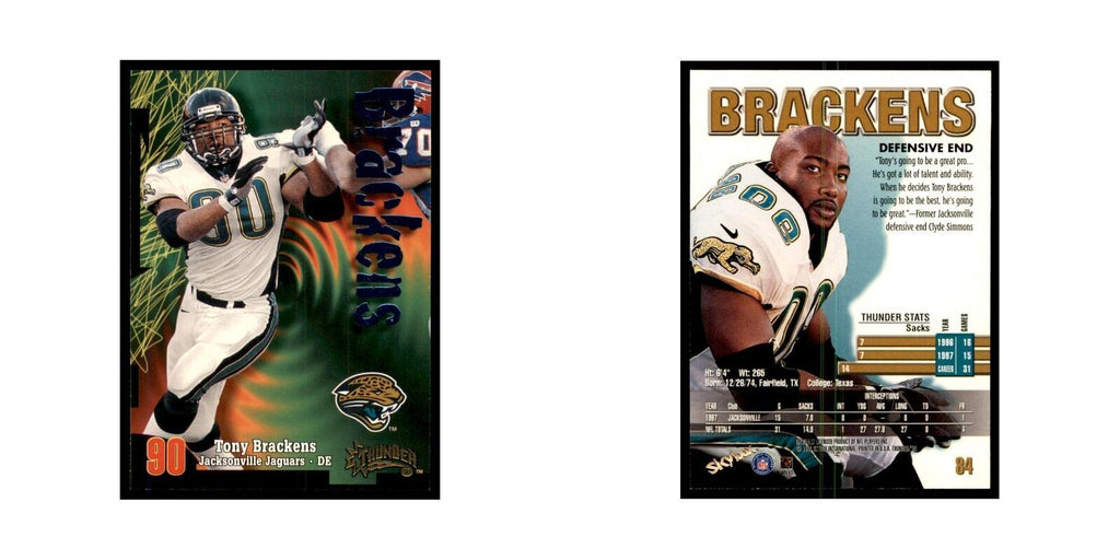 Tony Brackens 1998 SkyBox Thunder #84 Football Cards Football Card NM