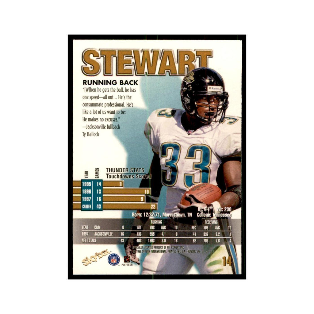 James Stewart 1998 SkyBox Thunder #14 Football Cards Football Card NM
