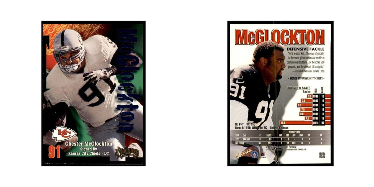 Chester McGlockton 1998 SkyBox Thunder #93 Football Cards Football Card NM