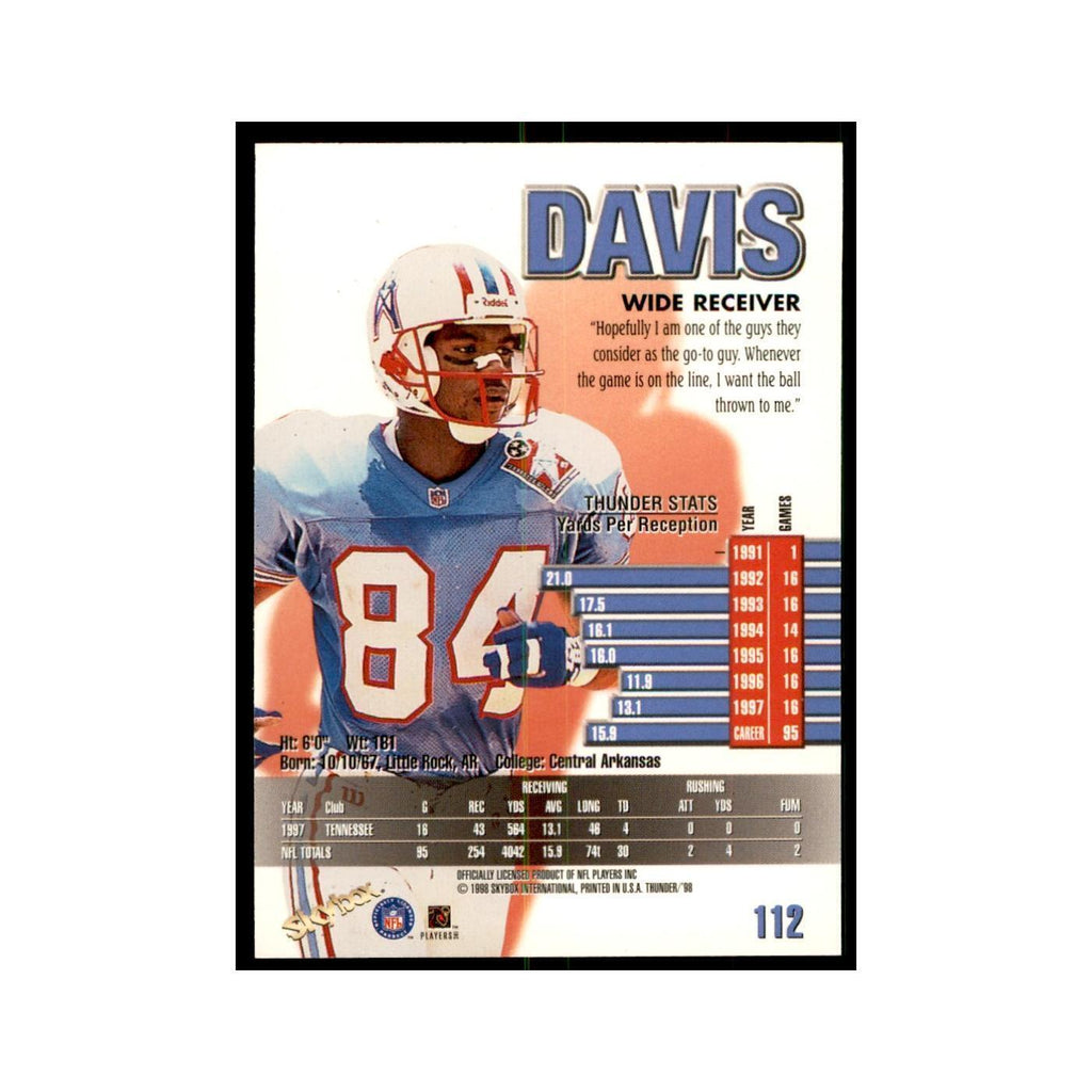 Willie Davis 1998 SkyBox Thunder #112 Football Cards Football Card NM