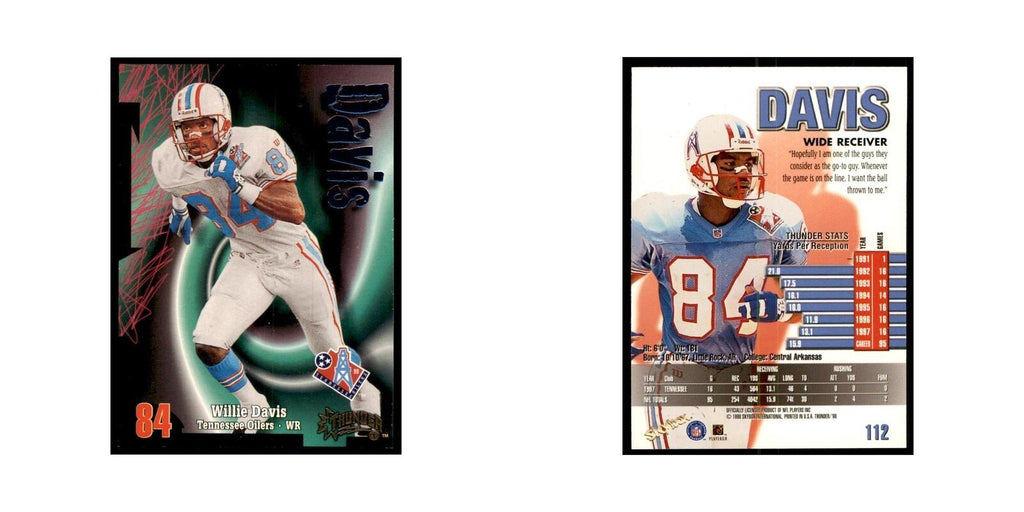 Willie Davis 1998 SkyBox Thunder #112 Football Cards Football Card NM