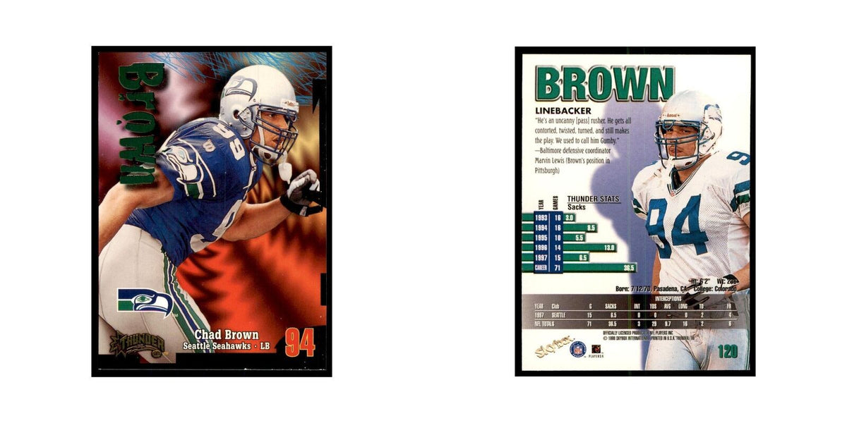 Chad Brown 1998 SkyBox Thunder #120 Football Cards Football Card NM