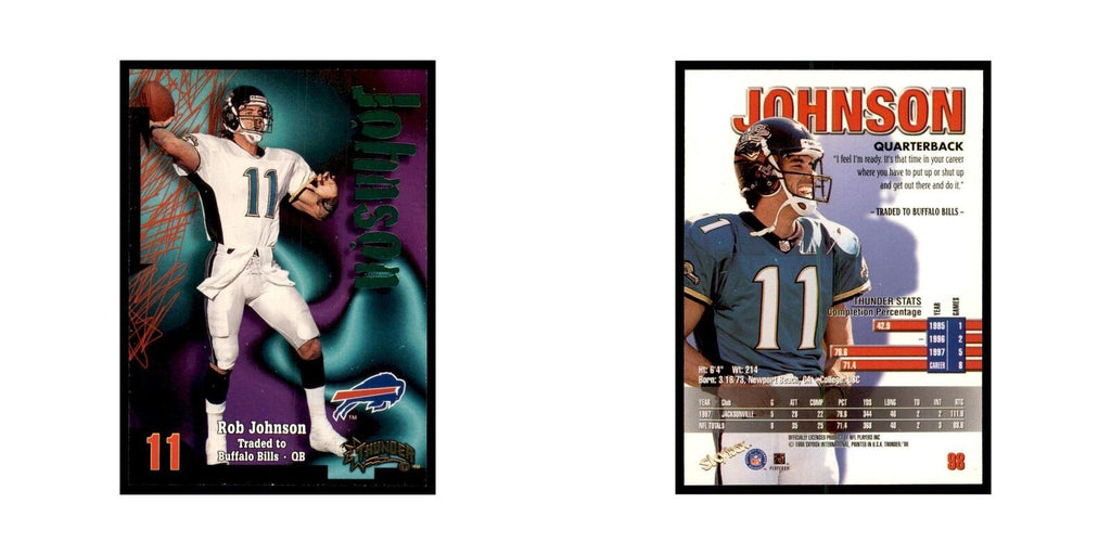 Rob Johnson 1998 SkyBox Thunder #98 Football Cards Football Card NM