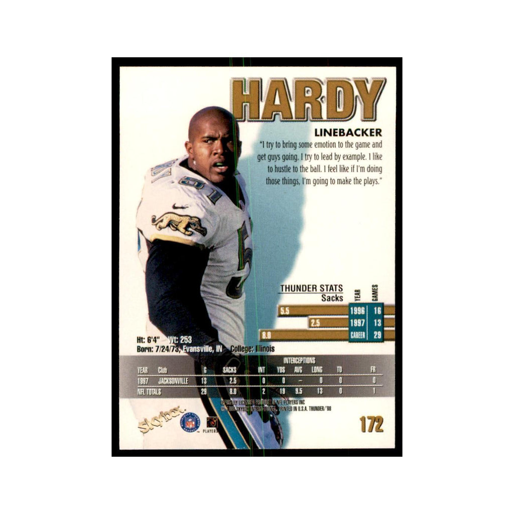Kevin Hardy 1998 SkyBox Thunder #172 Football Cards Football Card NM