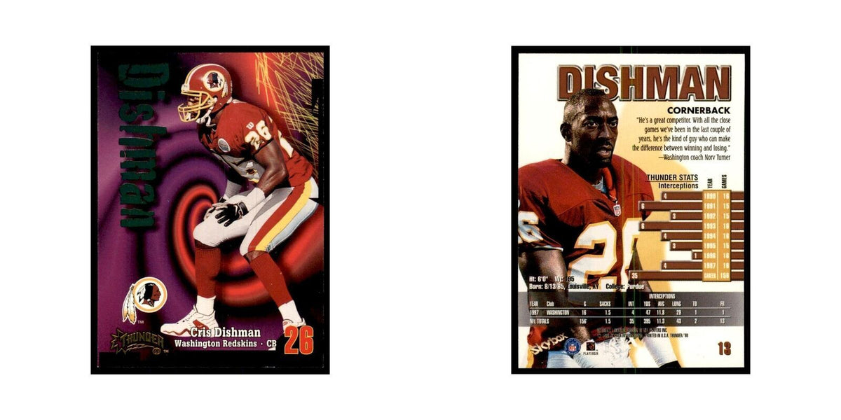 Cris Dishman 1998 SkyBox Thunder #13 Football Cards Football Card NM