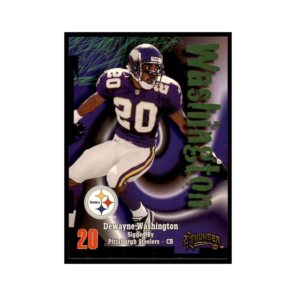 Dewayne Washington 1998 SkyBox Thunder #19 Football Cards Football Card NM