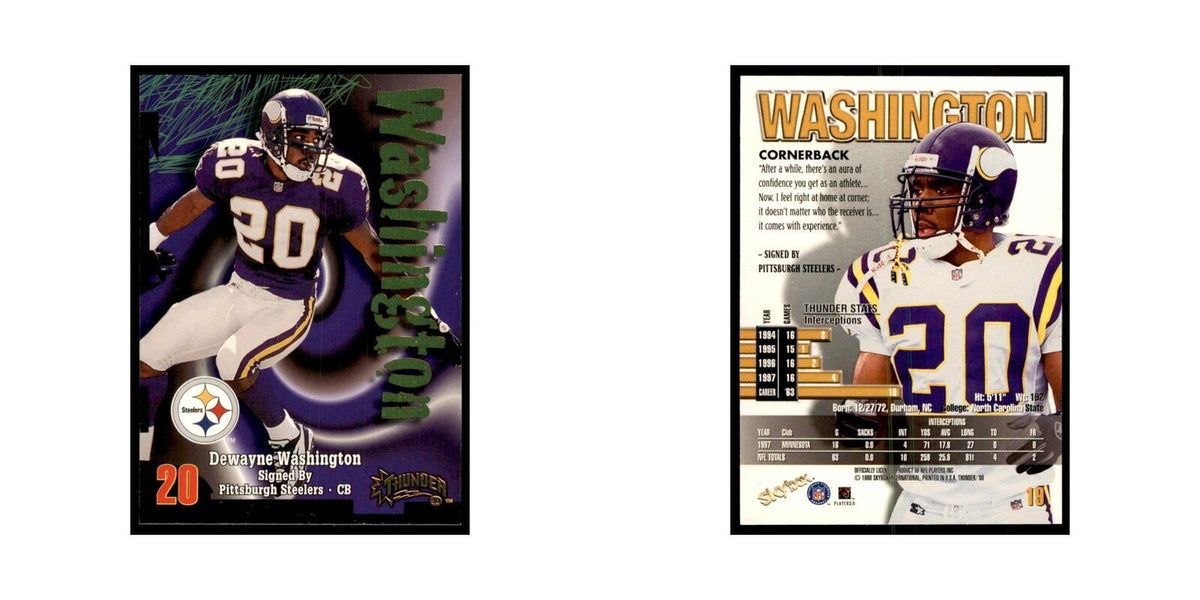 Dewayne Washington 1998 SkyBox Thunder #19 Football Cards Football Card NM