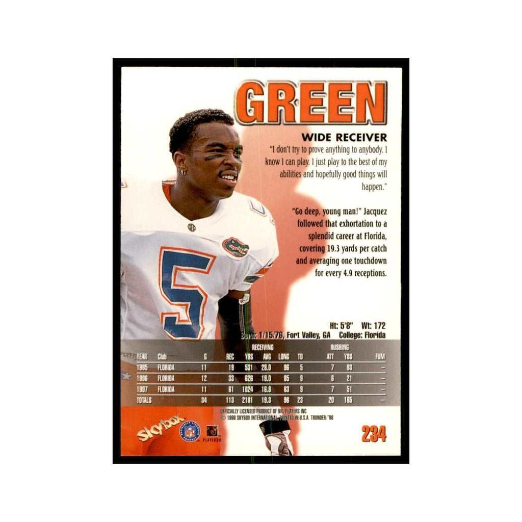 Jacquez Green 1998 SkyBox Thunder #234 Football Cards Football Card NM