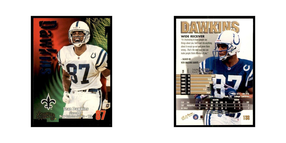 Sean Dawkins 1998 SkyBox Thunder #138 Football Cards Football Card NM