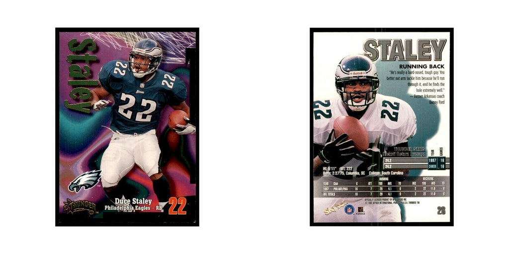 Duce Staley 1998 SkyBox Thunder #26 Football Cards Football Card NM