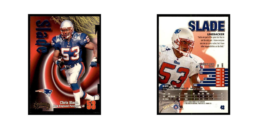 Chris Slade 1998 SkyBox Thunder #43 Football Cards Football Card NM