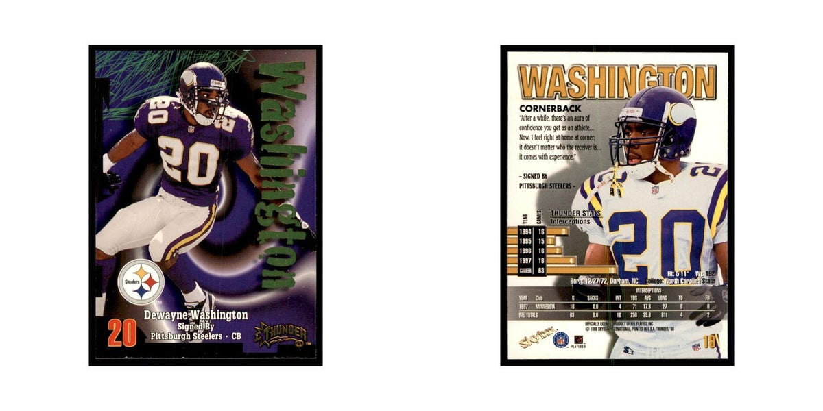Dewayne Washington 1998 SkyBox Thunder #19 Football Cards Football Card NM