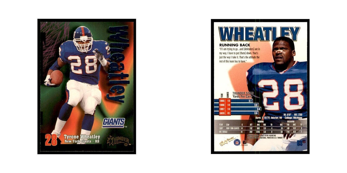 Tyrone Wheatley 1998 SkyBox Thunder #83 Football Cards Football Card NM