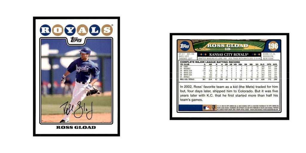 Ross Gload 2008 Topps #196 Baseball Cards Baseball Card NM