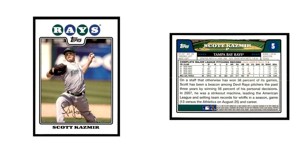 Scott Kazmir 2008 Topps #5 Baseball Cards Baseball Card NM