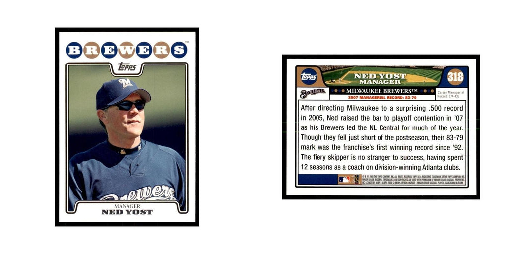 Ned Yost 2008 Topps #318 Baseball Cards Baseball Card NM