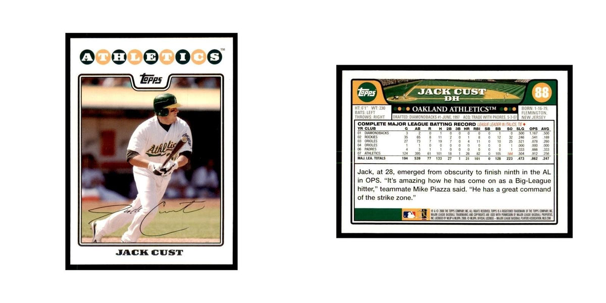 Jack Cust 2008 Topps #88 Baseball Cards Baseball Card NM