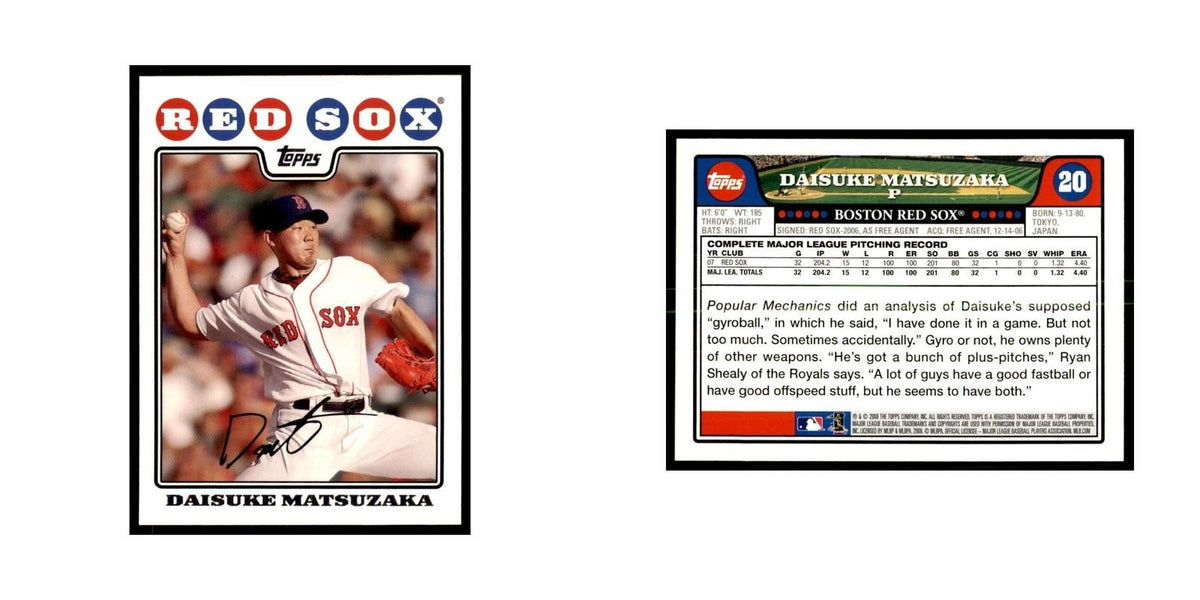 Daisuke Matsuzaka 2008 Topps #20 Baseball Cards Baseball Card NM