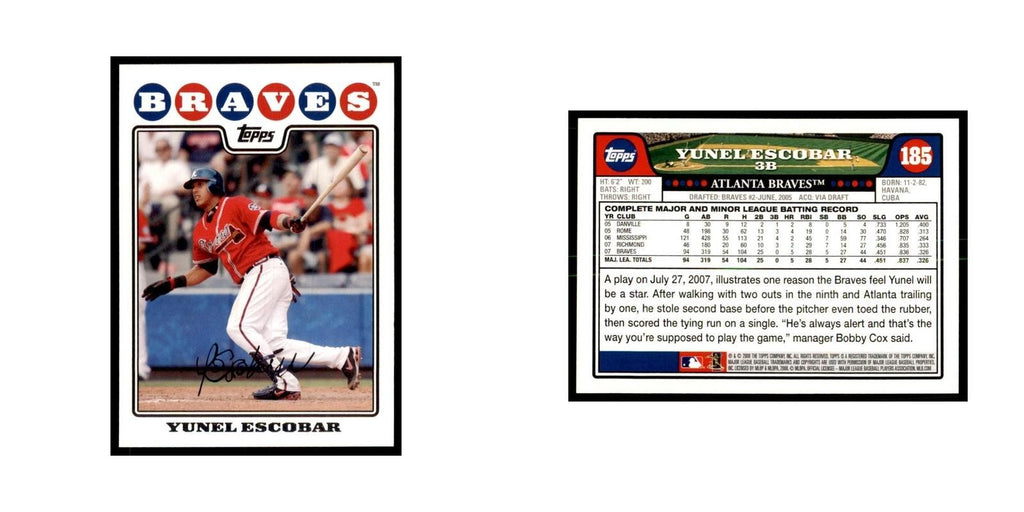 Yunel Escobar 2008 Topps #185 Baseball Cards Baseball Card NM