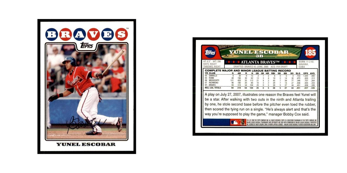 Yunel Escobar 2008 Topps #185 Baseball Cards Baseball Card NM