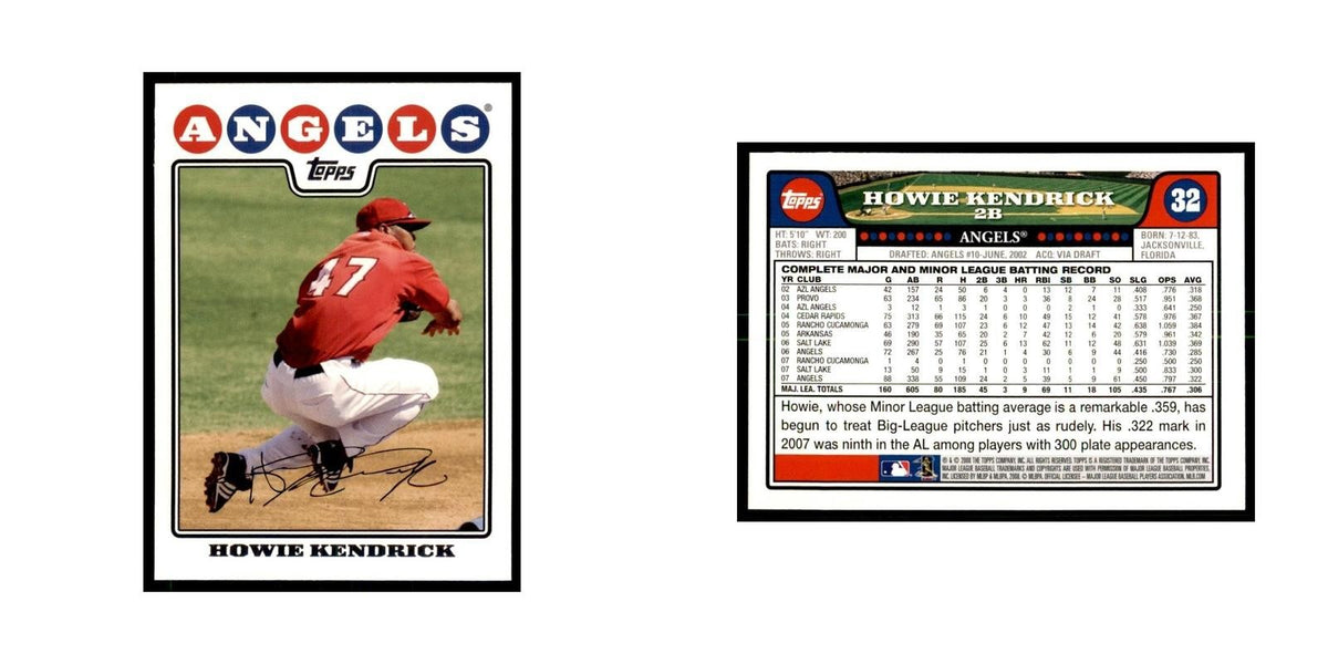 Howie Kendrick 2008 Topps #32 Baseball Cards Baseball Card NM