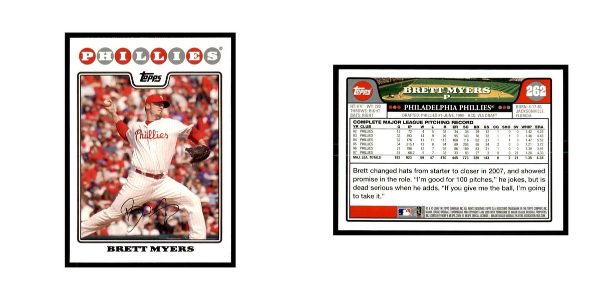 Brett Myers 2008 Topps #262 Baseball Cards Baseball Card NM